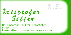 krisztofer siffer business card